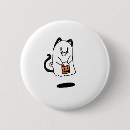 spookverband als kat voor Halloween Ronde Button 5,7 Cm