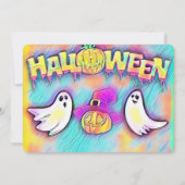 Spookverhalen lezen feest, Halloween Kaart (Achterkant)