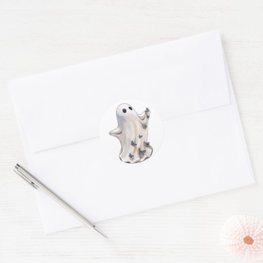 Spookvlinderstickers Halloween Ronde Sticker (Envelop)