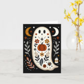 Spookvolkskunst Bloemrijke Herfst Pompoen Spoken H Kaart (Gele Bloem)