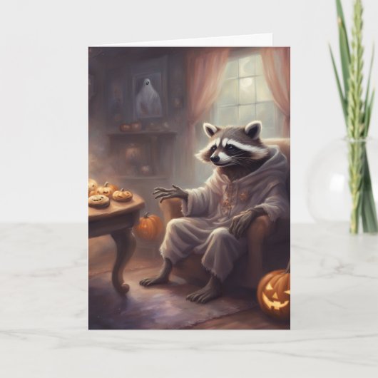 Spookwasbeer Halloween grapte kaart (Voorkant)