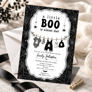 Spookwaslijn Halloween Baby Shower Kaart