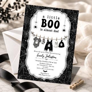 Spookwaslijn Halloween Baby Shower Kaart