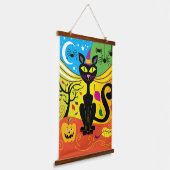 Spookwind Kat Hangend Wandkleed (Gebogen)