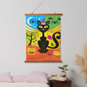 Spookwind Kat Hangend Wandkleed (Slaapkamer)