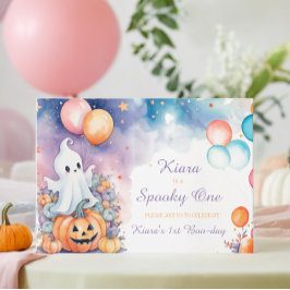 Spooky 1e Boo-Day verjaardagsuitnodiging Kaart