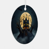 Spooky 3D Haunted House Halloween Ornament (Voorkant Rechts)