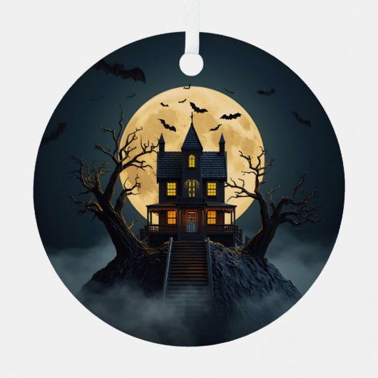 Spooky 3D Haunted House Halloween Ornament (Voorkant)