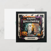 Spooky 3D Paper Cut Halloween Party Invitation (Voorkant / Achterkant)