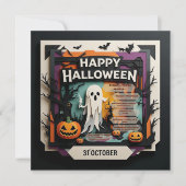 Spooky 3D Paper Cut Halloween Party Invitation (Voorkant)