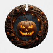Spooky 3D pompoen krans Halloween Ornament (Voorkant)