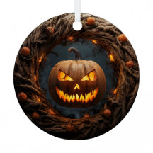 Spooky 3D pompoen krans Halloween Ornament