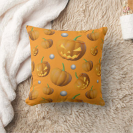 Spooky 3D Realistic Jack O'Lantern & Pumpkin Kussen