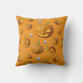 Spooky 3D Realistic Jack O'Lantern & Pumpkin Kussen (Achterkant)