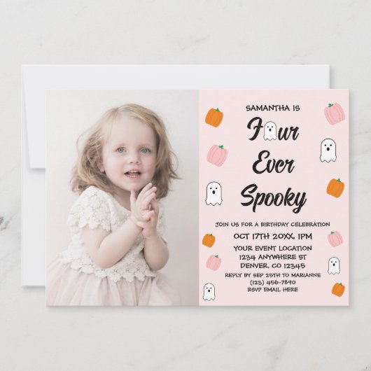 Spooky 4e verjaardag kaart (Voorkant)