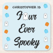 Spooky 4e verjaardag kartonnen onderzetters (Voorkant)