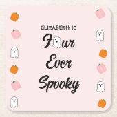 Spooky 4e verjaardag kartonnen onderzetters (Voorkant)