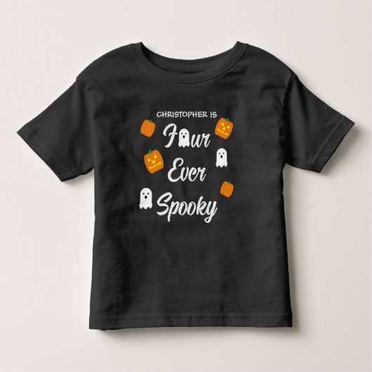 Spooky 4e verjaardag kinder shirts (Voorkant)