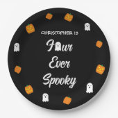 Spooky 4e verjaardag papieren bordje (Voorkant)