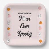Spooky 4e verjaardag papieren bordje (Voorkant)