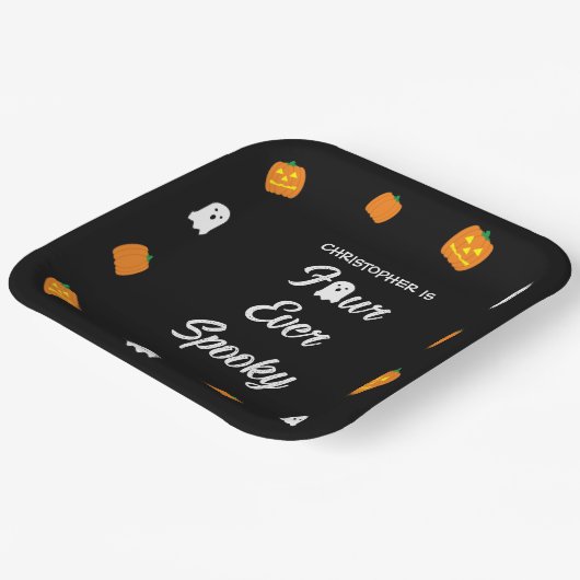 Spooky 4e verjaardag papieren bordje (Gebogen)