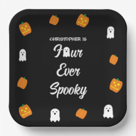 Spooky 4e verjaardag papieren bordje