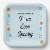 Spooky 4e verjaardag papieren bordje (Voorkant)