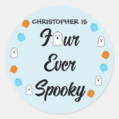 Spooky 4e verjaardag ronde sticker (Voorkant)