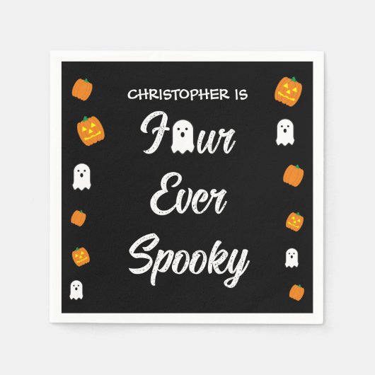 Spooky 4e verjaardag servet (Voorkant)