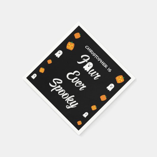 Spooky 4e verjaardag servet (Hoek)