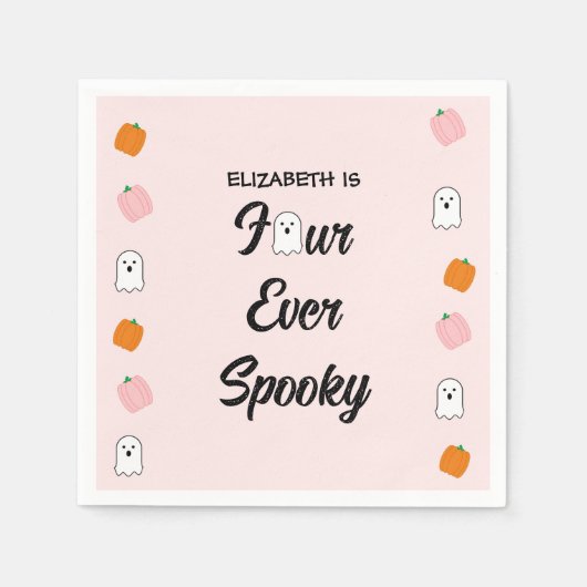 Spooky 4e verjaardag servet (Voorkant)