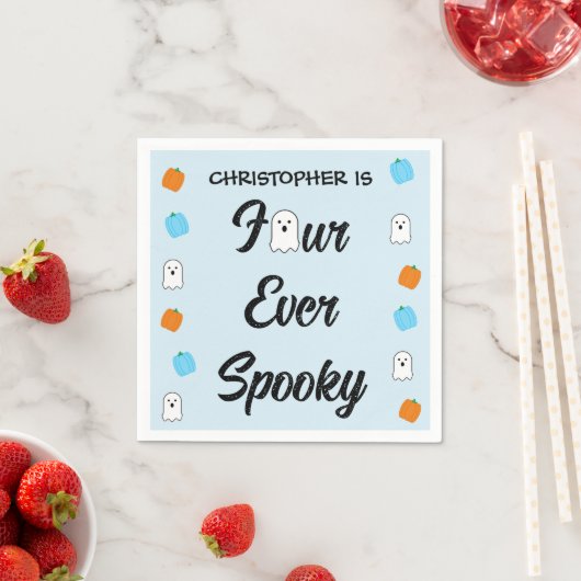 Spooky 4e verjaardag servet (Insitu)