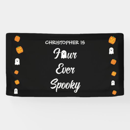 Spooky 4e verjaardag spandoek (Horizontaal)