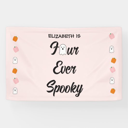 Spooky 4e verjaardag spandoek (Horizontaal)