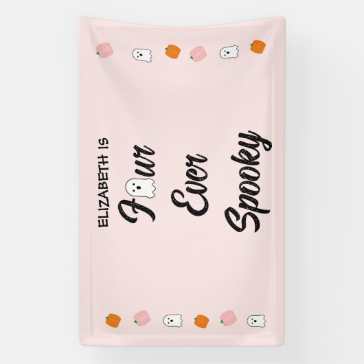 Spooky 4e verjaardag spandoek (Verticaal)