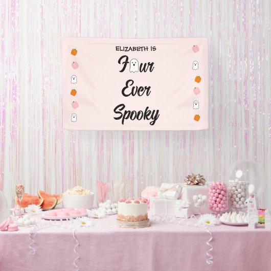 Spooky 4e verjaardag spandoek (Feest)