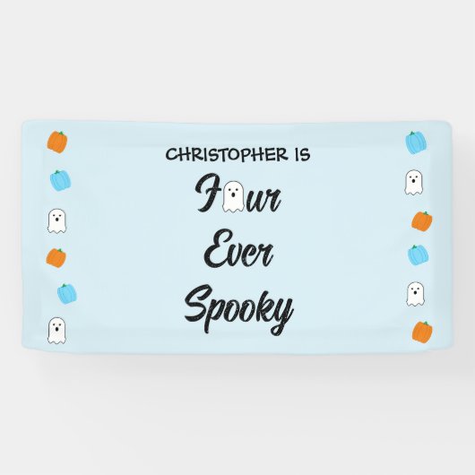 Spooky 4e verjaardag spandoek (Horizontaal)