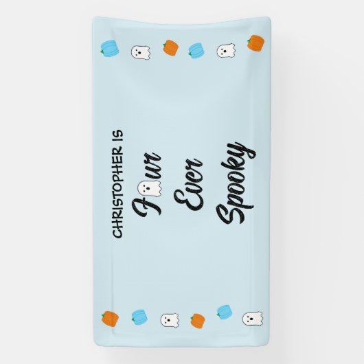 Spooky 4e verjaardag spandoek (Verticaal)