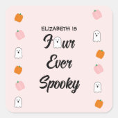 Spooky 4e verjaardag vierkante sticker (Voorkant)