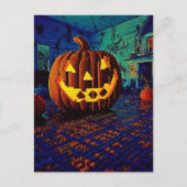 Spooky 8bit Jack o Lantern Briefkaart (Voorkant)