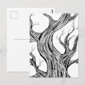 Spooky Abstract Tree Pen Drawing Art Briefkaart (Voorkant / Achterkant)