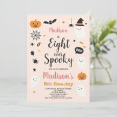 Spooky Acht Kinder Halloween Verjaardagsuitnodigin Kaart (Staand voorkant)