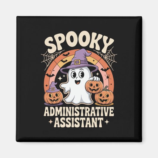Spooky Administratieve Instant Ghost Pumpkin Hallo Magneet (Voorkant)