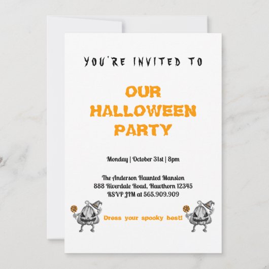 Spooky Adult Halloween Party Kaart (Achterkant)