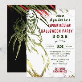 Spooky Adult Halloween Scary Skull Costume Party Kaart