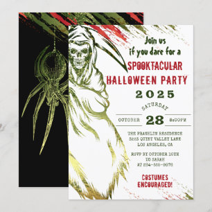 Spooky Adult Halloween Scary Skull Costume Party Kaart