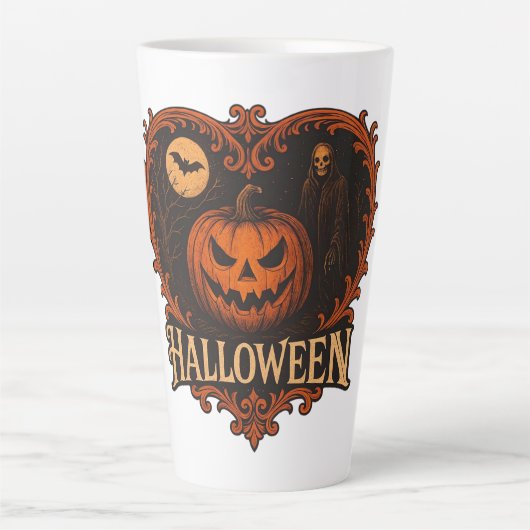 Spooky Aesthetic Halloween Large Latte Mug 17oz –  Latte Mok (Voorkant)