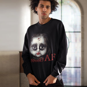 Spooky AF griezelig Gothic poppetje gezicht Hallow Trui