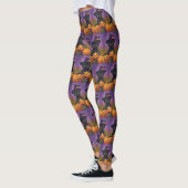 Spooky Affenpinscher Halloween Heks en Pompoen Leggings (Links)
