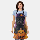 Spooky Affenpinscher Halloween Heks en Pompoen Schort (Gedragen)